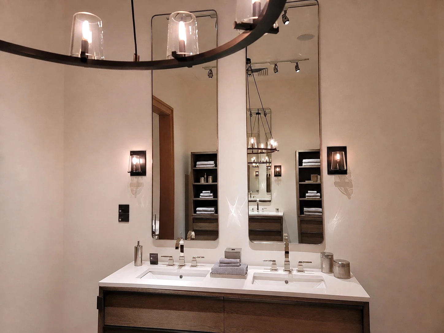 Finished bathroom with a double vanity