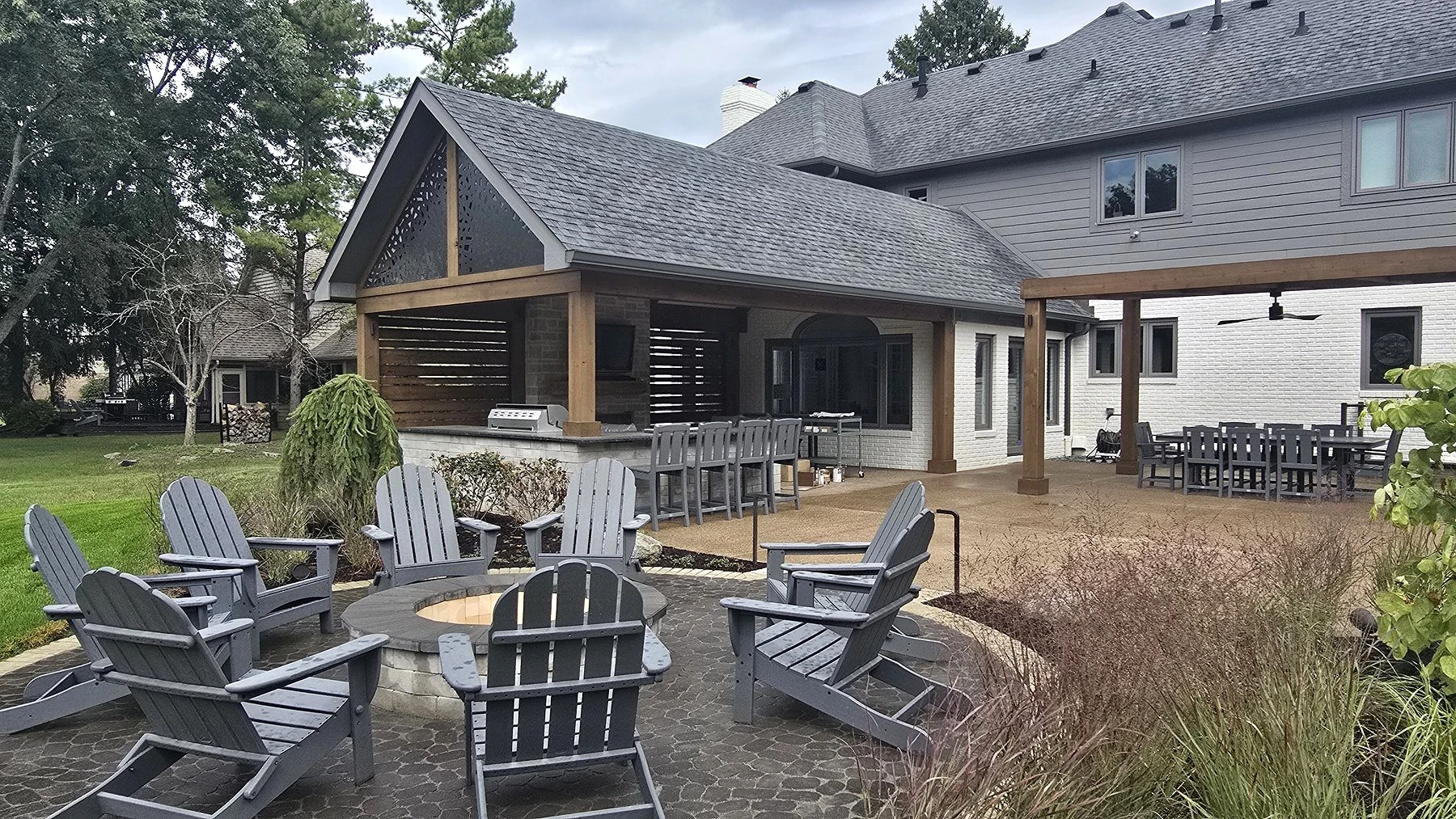 Completed covered patio and home exterior